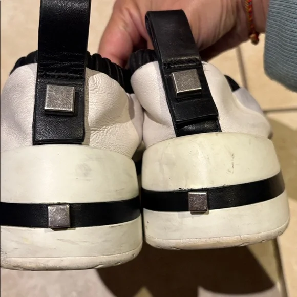 Stuart Weitzman White and Black Slip-On Shoes - Picture 3 of 5